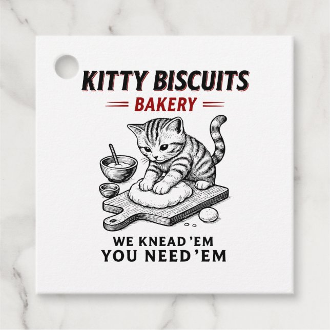 Kitty Biscuits Bakery Favor Tags (Front)