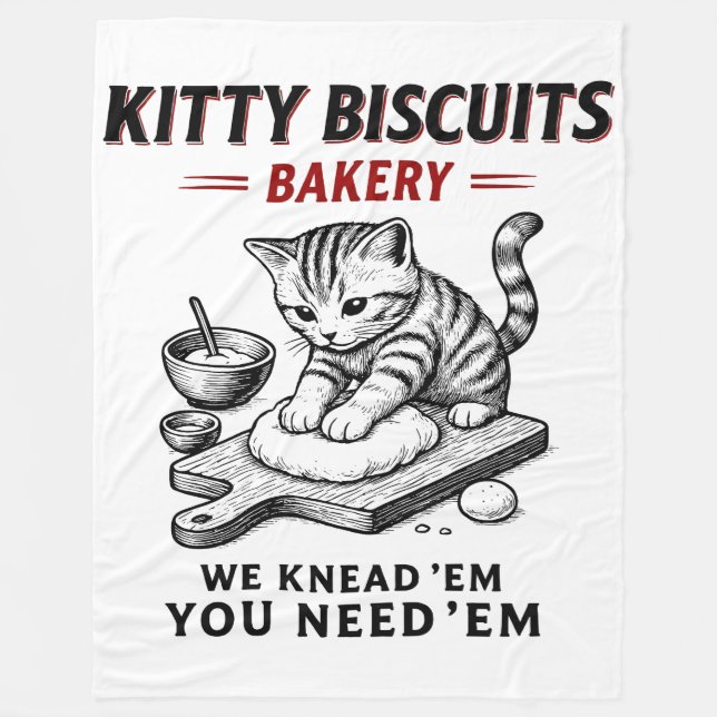 Kitty Biscuits Bakery Fleece Blanket (Front)