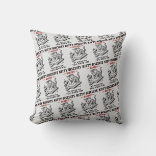 Kitty Biscuits Bakery Throw Pillow