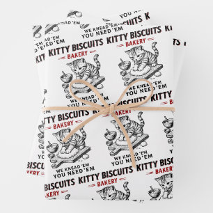 Kitty Biscuits Bakery Wrapping Paper Sheets