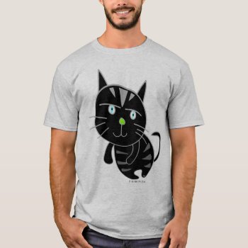 Kitty Black Cat T-shirt by pixibition at Zazzle