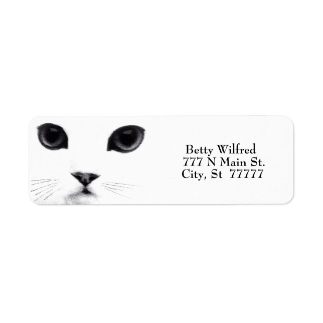 Kitty Black White Face Features Label (Front)