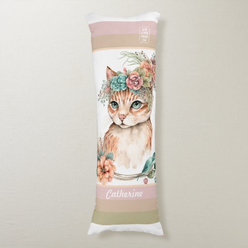Kitty Boho DBLsided pastel God loves every1 custom Body Pillow