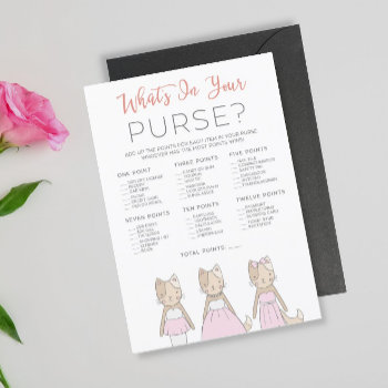 Kitty Bridal Shower What's In Your Purse Game Card by lilanab2 at Zazzle