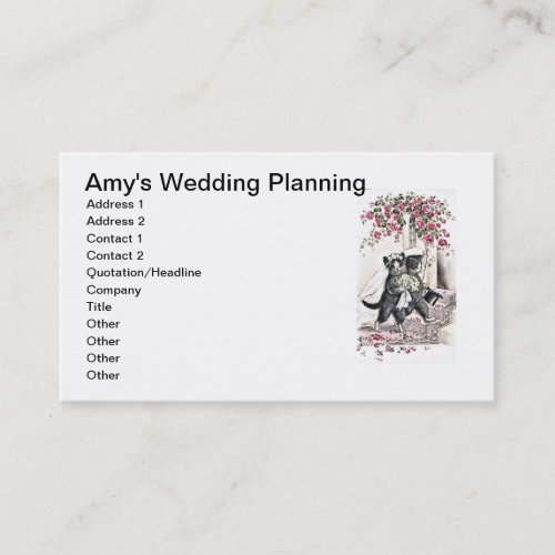 Kitty Bride and Groom Business Card Templates