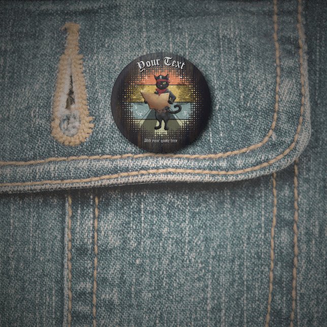 Kitty Buccaneer's Sunset Quest  Button (Kitty Buccaneer's Sunset Quest 1 Inch Round Button)