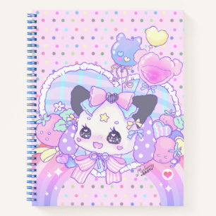 Kitty bunny - fairy kei, kawaii cute, pastel pink notebook