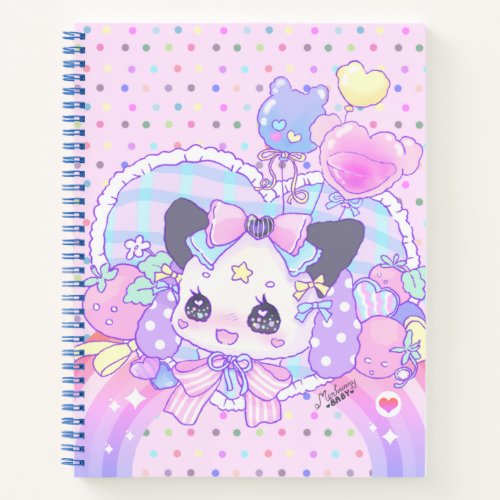 Kitty bunny _ fairy kei kawaii cute pastel pink  notebook