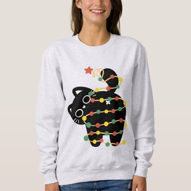 kitty butt funny cat lover kitten catmas  sweatshirt (Front)