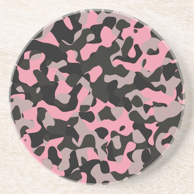 Kitty Camo Sandstone Coaster (Front)