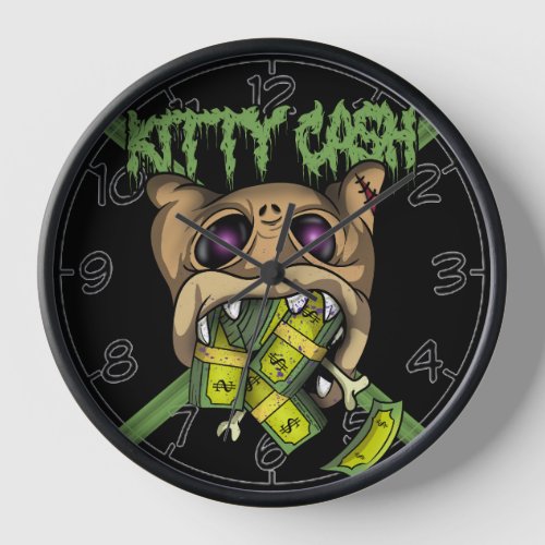 Kitty Cash Money Cat Graffiti Clock