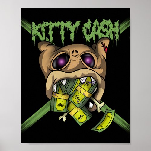 Kitty Cash Money Cat Graffiti Poster