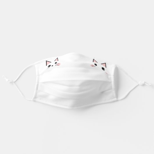 Kitty Cat Adult Cloth Face Mask (Front, Unfolded)