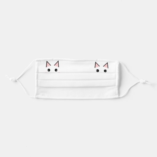 Kitty Cat Adult Cloth Face Mask (Front, Folded)