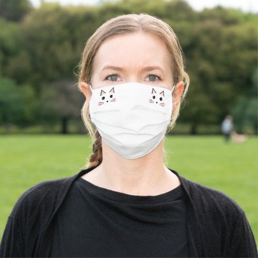 Kitty Cat Adult Cloth Face Mask (Outside)