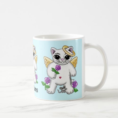 Kitty cat angel coffee mug