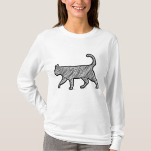 KITTY CAT Animal Abstract Line Art Catlover Pets T-Shirt