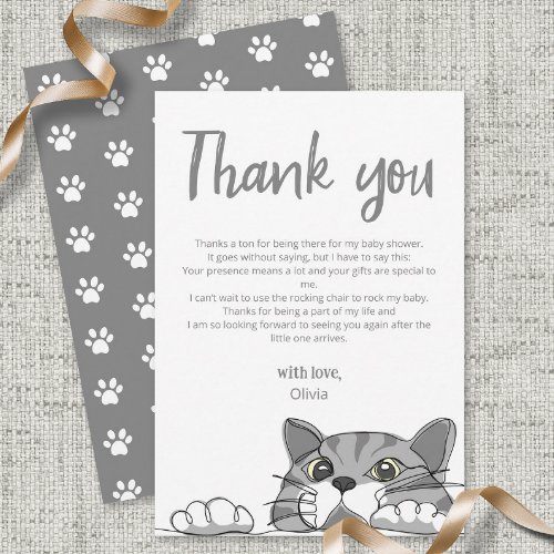 Kitty Cat Baby Shower Gender Neutral thank you