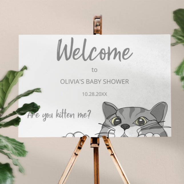Kitty Cat Baby Shower Gender Neutral Welcome Foam Board (Creator Uploaded)