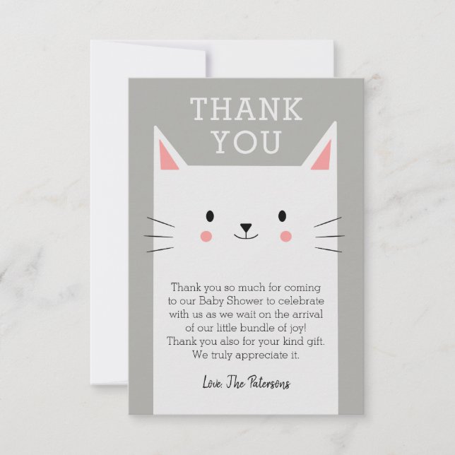 Kitty Cat Baby Shower Thank You Custom (Front)