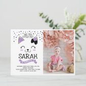 Kitty Cat Birthday Invitation with Photo (Standing Front)