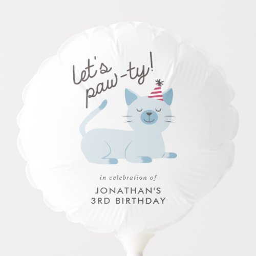 Kitty Cat Birthday Party Boys Balloon