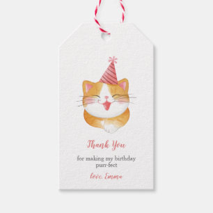 Kitty Cat Birthday Party Favor Gift Tags