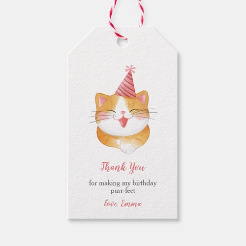 Kitty Cat Birthday Party Favor Gift Tags