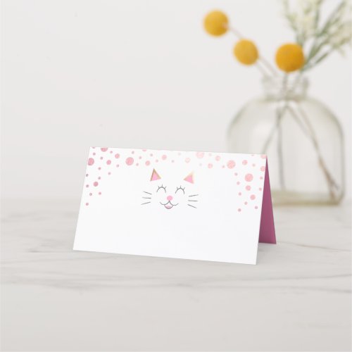 Kitty Cat Birthday Party Food Tent Place Card