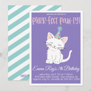 Kitty Cat Birthday Party Invitation