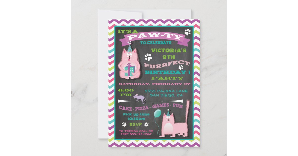 Kitty Cat Birthday Party Invitation | Zazzle Kitty Cat Birthday Party Invitation | Zazzle