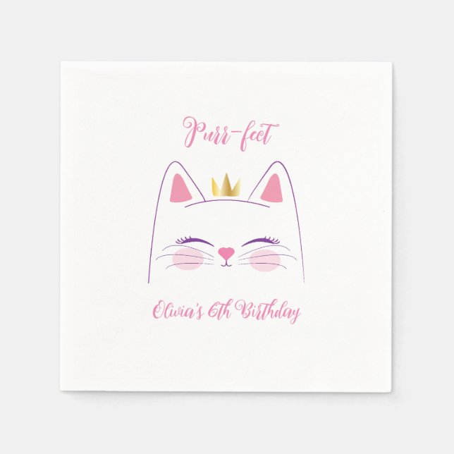 Kitty Cat Birthday Party  Napkins (Front)