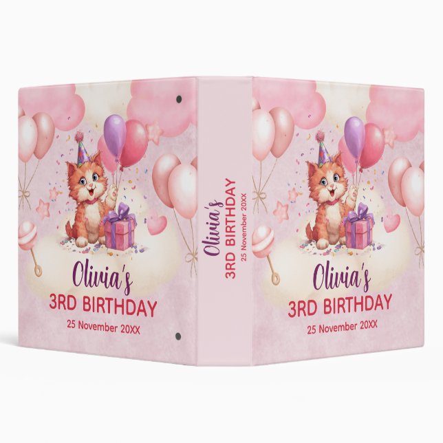 Kitty Cat Celebration Birthday Binder (Background)