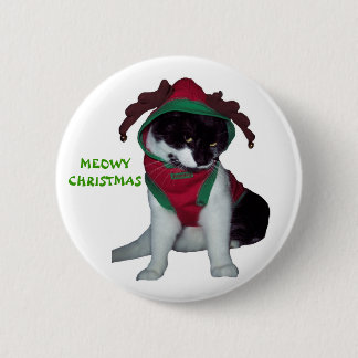 KITTY CAT CHRISTMAS BUTTON