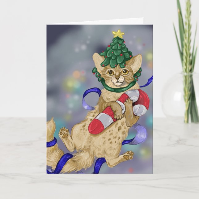Kitty Cat Christmas Card (Front)