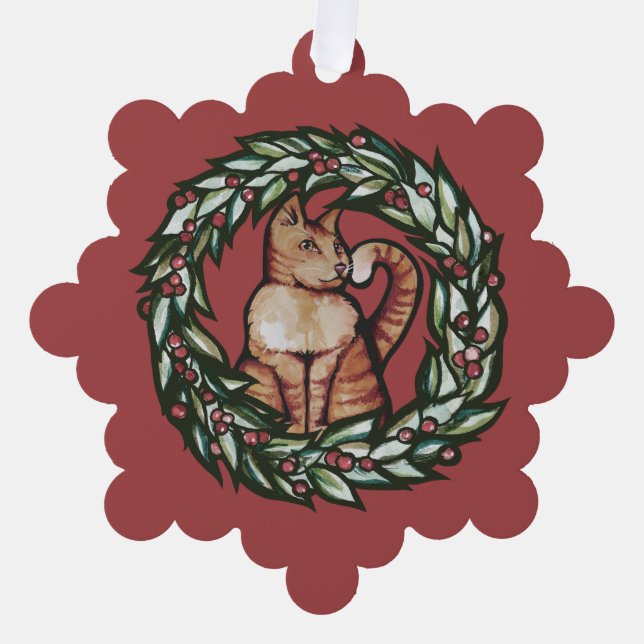 Kitty Cat Christmas                                Ornament Card (Front)