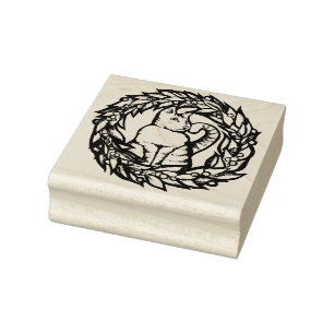 Kitty Cat Christmas Rubber Stamp