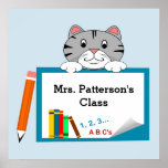 Kitty Cat Class Posters at Zazzle