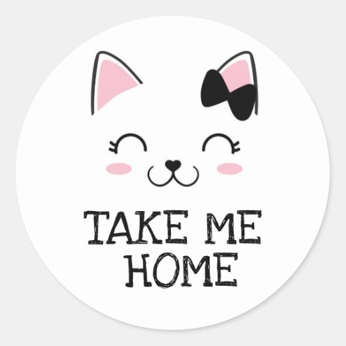 Kitty Cat Classic Round Sticker