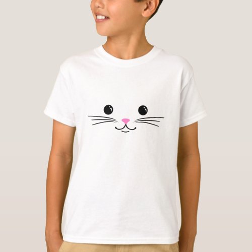 Kitty Cat Cute Animal Face Design T_Shirt