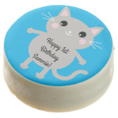 Kitty Cat Cute Kid's Birthday Party Chocolate Covered Oreo (Angled)