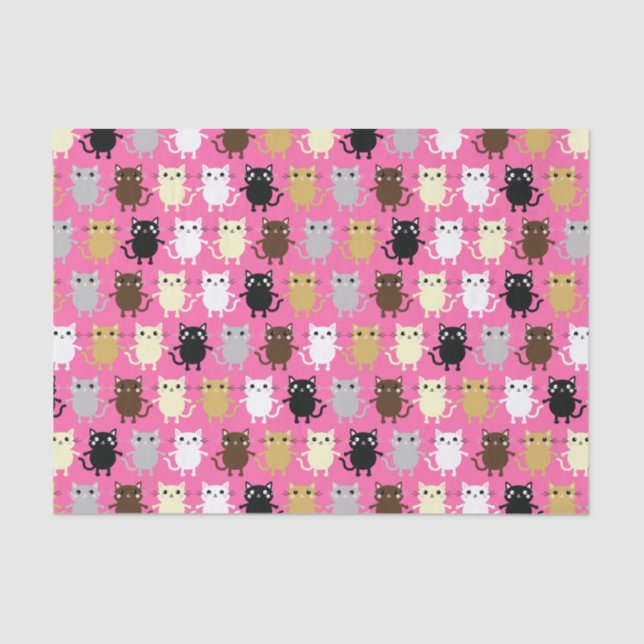 Kitty Cat Cute Kid's Birthday Party Tissue Paper (Front)