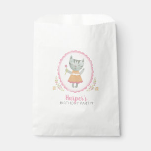 Kitty Cat Cute Pink Girl Birthday Party Favor Bag
