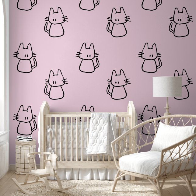Kitty Cat Design Wallpaper (Kids)