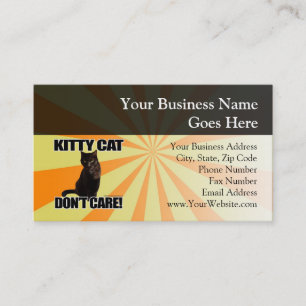 Kitty Cat Don't Care Business Card