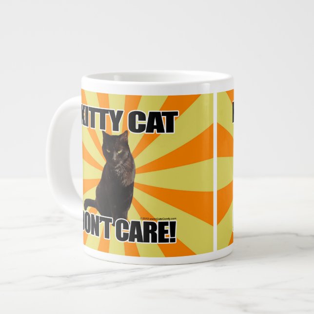 Kitty Cat Don't Care Large Coffee Mug (Front Left)