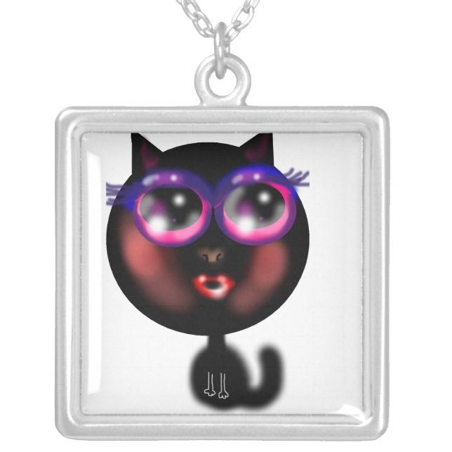 Kitty Cat Emoji Charm Necklace (Front)