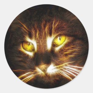 Kitty cat eyes glow fractal stickers