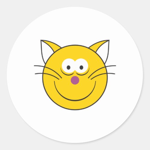 Kitty Cat Face Classic Round Sticker