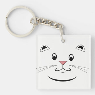 Kitty Cat Face Keychain